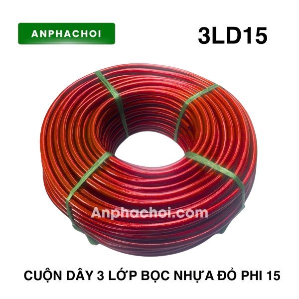 Cuộn dây 3 lớp bọc nhựa đỏ phi 15