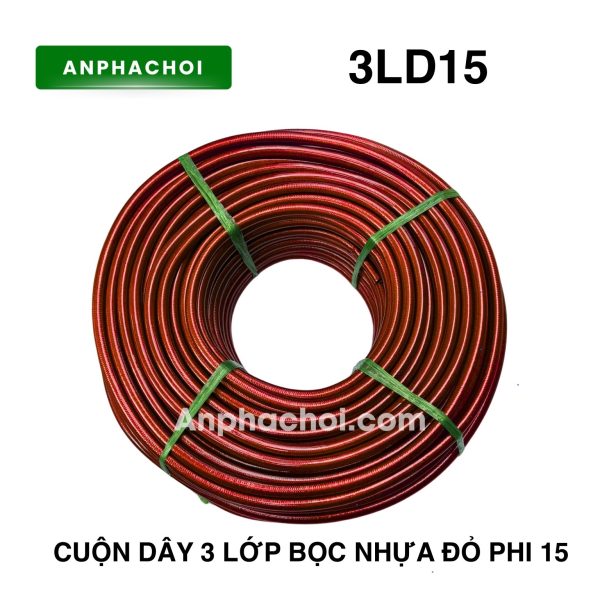 Cuộn dây 3 lớp bọc nhựa đỏ phi 15