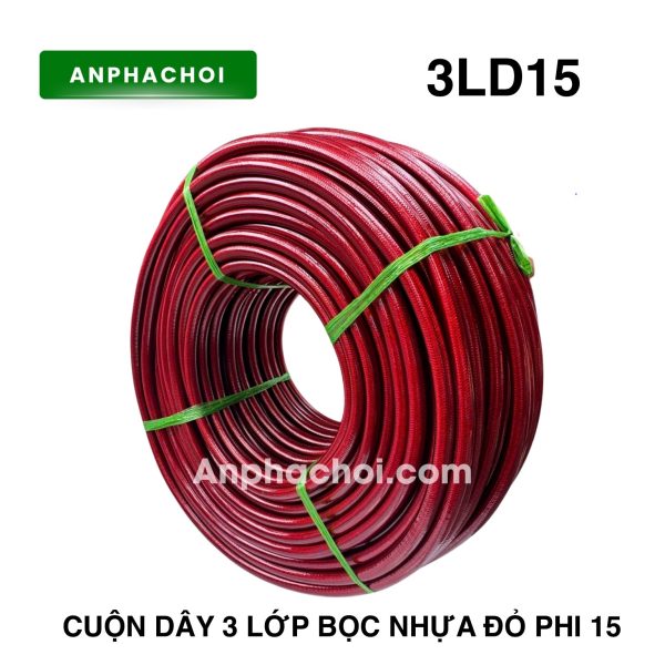 Cuộn dây 3 lớp bọc nhựa đỏ phi 15