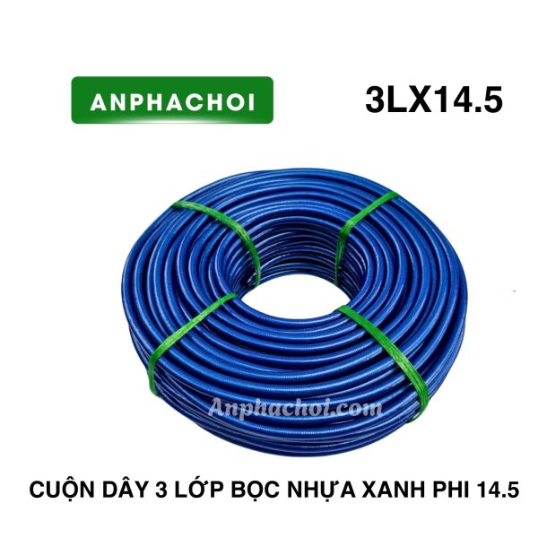Cuộn dây 3 lớp bọc nhựa xanh phi 14.5