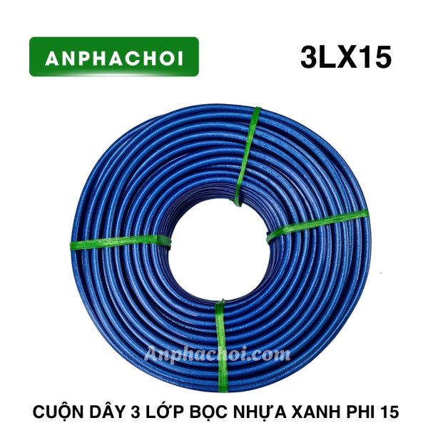 Cuộn dây 3 lớp bọc nhựa xanh phi 15