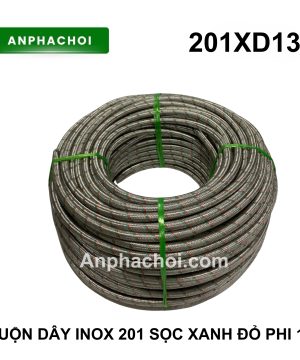 Cuộn dây inox 201 sọc xanh đỏ phi 13