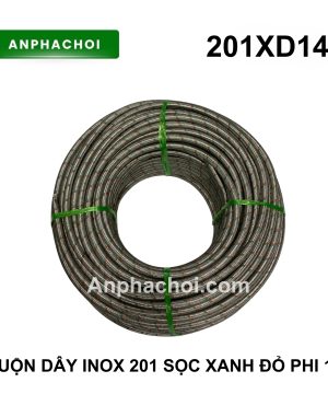 Cuộn dây inox 201 sọc xanh đỏ phi 14
