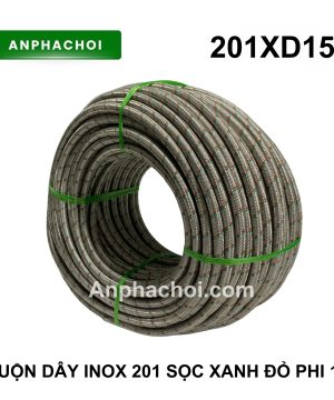Cuộn dây inox 201 sọc xanh đỏ phi 15