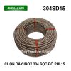 Cuộn dây inox 304 sọc đỏ phi 15