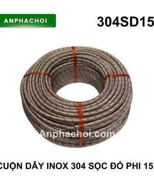 Cuộn dây inox 304 sọc đỏ phi 15