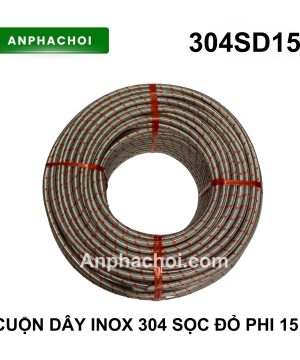 Cuộn dây inox 304 sọc đỏ phi 15