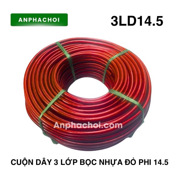 Dây cuộn 3 lớp bọc nhựa đỏ phi 14.5