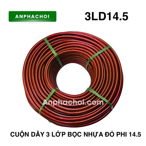 Dây cuộn 3 lớp bọc nhựa đỏ phi 14.5