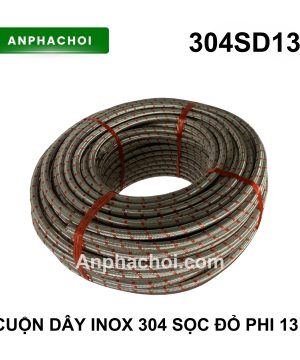 Cuộn dây inox 304 sọc đỏ phi 13